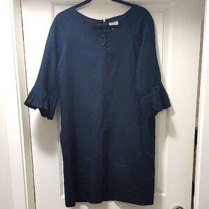 Navy Blue Button-Up Dress